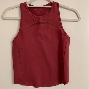 Cropped Athleta maroon workout top